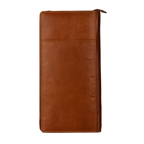  FINELAER Finelaer Men Brown Leather Travel Passport Wallet