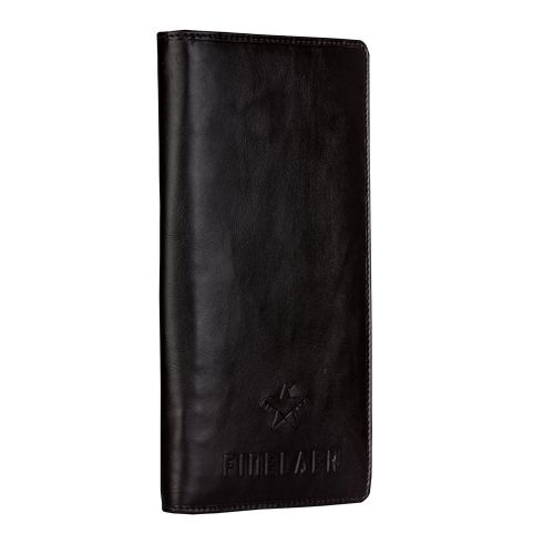  FINELAER Finelaer Men Dark Brown Leather Travel Zip Around Wallet