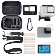 FINEST+ Accessories Kit for GoPro Hero 7 White/Silver Waterproof Housing+Tempered Glass Screen Protector+Carrying Case+Sleeve Case+Carabiner+Anti-Fog Inserts for Go Pro Hero 7White