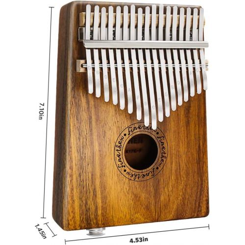  [아마존베스트]Kalimba Instrument 17 Keys Thumb Piano Koa Wood Body Ore Metal Tines with Pickup Jack, Tuning Tool and Carry Bag by Finether