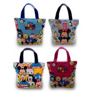FINEX Finex Set of 2 Tsum Tsum Canvas Zippered Tote with Top Carry Handles Bag - Gym Makeup Diaper Reusable Grocery Lunch (Random Color)