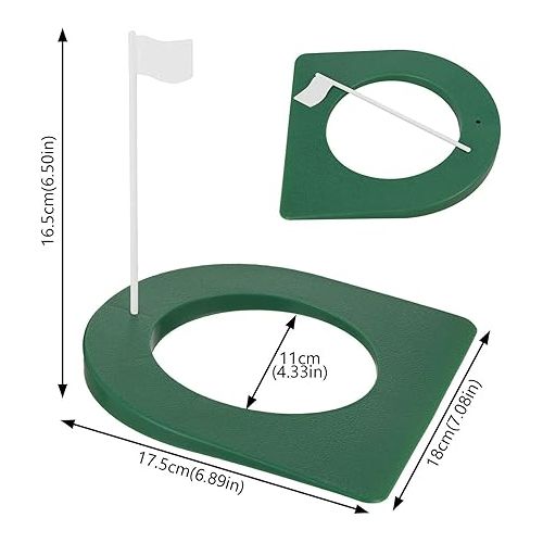  Golf Putting Cup and Flag Putt Training Hole All-Direction Surface Regulation Practice Cups for Men Women Kids Indoor Outdoor Home Office Backyard Golfing