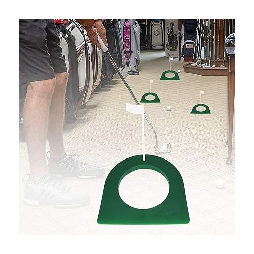  Golf Putting Cup and Flag Putt Training Hole All-Direction Surface Regulation Practice Cups for Men Women Kids Indoor Outdoor Home Office Backyard Golfing