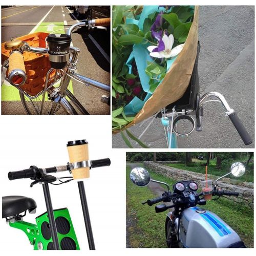  FINGER TEN Bike Cup Holder Handlebar Cruiser Coffee Water Bottle Cages Aluminum Alloy Value 2 Pack Durable Lightweight Drinks Beverage Cups Bracket for Commuters Rode Mountain Cycl