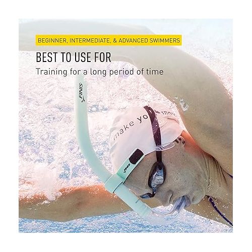  FINIS Glide Center-Mount Snorkel - Snorkeling Gear for Adults - Adjustable Swim Snorkel for Lap Swimming - Swim Gear for Pool and Swimming Accessories