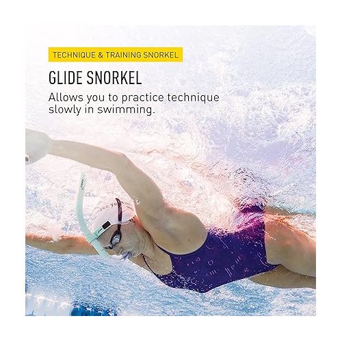  FINIS Glide Center-Mount Snorkel - Snorkeling Gear for Adults - Adjustable Swim Snorkel for Lap Swimming - Swim Gear for Pool and Swimming Accessories