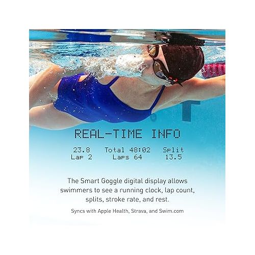  FINIS Smart Goggle Max Kit - Real-Time Feedback - Anti-Leak Design - USAT, PTO & World Triathlon Events Ciye App Integration