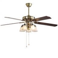 Indoor Ceiling Fan Light Fixtures - FINXIN FXCF09 (2018 New Design) Vintage New Bronze Remote 52 Ceiling Fans For Bedroom,Living Room,Dining Room Including Motor,5-Light,5-Blades,S