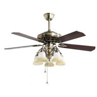 Indoor Ceiling Fan Light Fixtures - FINXIN FXCF03 (New Style) New Bronze Remote LED 52 Ceiling Fans For Bedroom,Living Room,Dining Room Including Motor,5-Light,5-Blades,Remote Swit