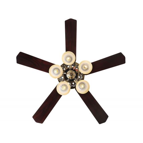  Indoor Ceiling Fan Light Fixtures - FINXIN FXCF03 (New Style) New Bronze Remote LED 52 Ceiling Fans For Bedroom,Living Room,Dining Room Including Motor,5-Light,5-Blades,Remote Swit