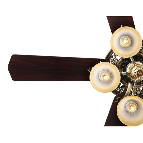  Indoor Ceiling Fan Light Fixtures - FINXIN FXCF03 (New Style) New Bronze Remote LED 52 Ceiling Fans For Bedroom,Living Room,Dining Room Including Motor,5-Light,5-Blades,Remote Swit