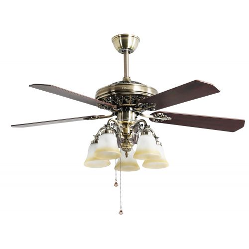  Indoor Ceiling Fan Light Fixtures - FINXIN FXCF03 (New Style) New Bronze Remote LED 52 Ceiling Fans For Bedroom,Living Room,Dining Room Including Motor,5-Light,5-Blades,Remote Swit