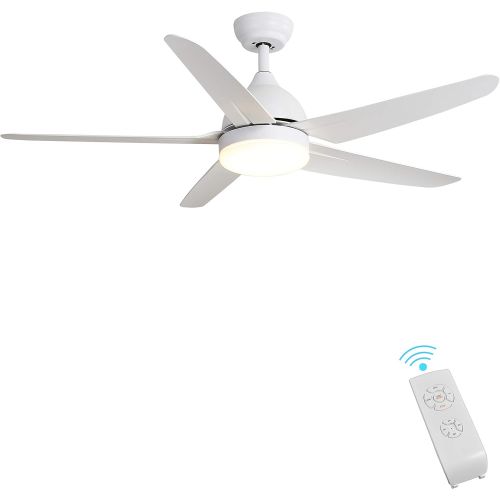  Indoor Ceiling Fan Light Fixtures - FINXIN White Remote LED 52 Ceiling Fans For Bedroom,Living Room,Dining Room Including Motor,5-Blades,Remote Switch (5-Blades)