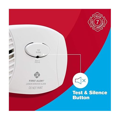  First Alert CO605 Plug-In Carbon Monoxide Detector with Battery Backup , White