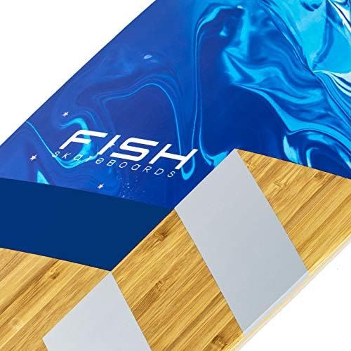  FISH SKATEBOARDS 41-Inch Downhill Longboard Skateboard Through Deck 8 Ply Canadian Maple, Complete Cruiser, Free-Style