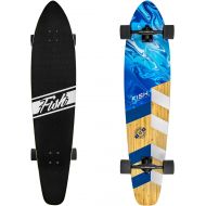 FISH SKATEBOARDS 41-Inch Downhill Longboard Skateboard Through Deck 8 Ply Canadian Maple, Complete Cruiser, Free-Style