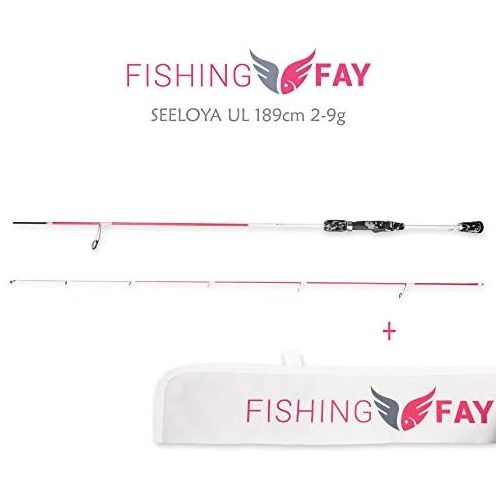  [아마존베스트]FISHINGFAY SEELOYA Ultralight Carbon Spinning Rod 189 cm 2-9 g with Fuji Rings and Reel Holder - Fishing Rod - Plug-In Rod - Direct Power Transmission when Fishing for Trout, Saib