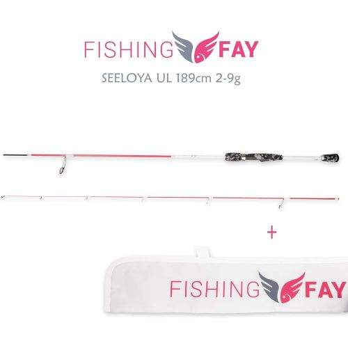 [아마존베스트]FISHINGFAY SEELOYA Ultralight Carbon Spinning Rod 189 cm 2-9 g with Fuji Rings and Reel Holder - Fishing Rod - Plug-In Rod - Direct Power Transmission when Fishing for Trout, Saib