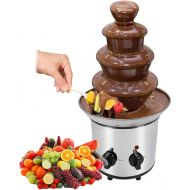 FISISZ Cholate Fondue Fountain Chocolate Melting Warming Machine 4-Tier Stainless Steel Party Luxury Retro Hot Chocolate Fondue Fountain (White : A), 45 x 22