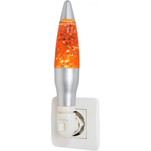  Fisura | Lavalampe mit Glitzer Die LED-Lampe wird nicht heiss. 20 cm inkl. 1,5W LED Leuchtmittel orange