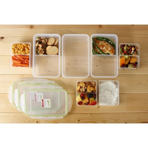  FIT, Strong & Healthy [2 Pack] Bento Lunch Box Meal Prep Containers (38 oz) - Food Storage Containers With Lids, Portion Control Containers, Divided Lunch Containers, Lunch Boxes for Adults and Kids, Le