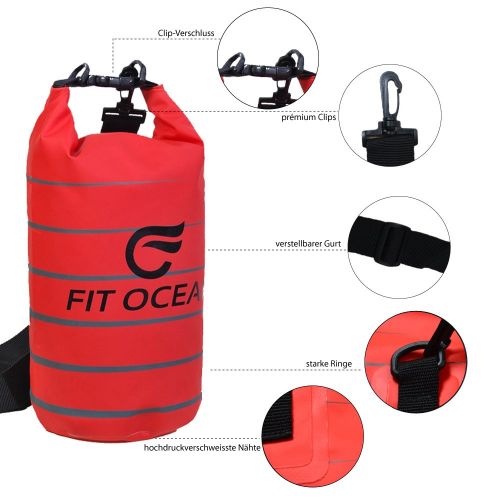  FIT OCEAN Drybag 5Liter / 20Liter / 30 Liter wasserfester Packsack Wasserdichter Dry Bag Stand Up Paddling