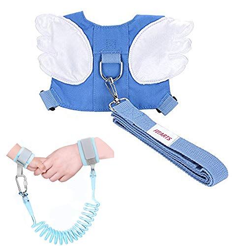  [아마존베스트]FITARTS Baby Safety Walking Harness-Child Toddler Anti-Lost Belt Harness Reins with Leash Kids Assistant Strap Angel Wings Travel Haress for 1-3 Years Boys and Girls(Blue)