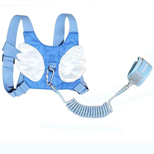  [아마존베스트]FITARTS Baby Safety Walking Harness-Child Toddler Anti-Lost Belt Harness Reins with Leash Kids Assistant Strap Angel Wings Travel Haress for 1-3 Years Boys and Girls(Blue)