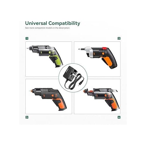  FITE ON UL Listed 5V AC Adapter Replacement for Worx WX081L 4V ZipSnip Electric Scissors Cutting Tools; Worx WX255 WX255.1 SD Slide Driver 4V Drill Screwdriver Battery Charger