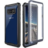 [아마존베스트]FITFORT Samsung Galaxy Note 8 Cell Phone Case - Ultra Thin Clear Cover with Built-in Anti-Scratch Screen Protector, Full Body Protective Shock Drop Proof Impact Resist Extreme Durable Case