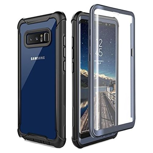  [아마존베스트]FITFORT Samsung Galaxy Note 8 Cell Phone Case - Ultra Thin Clear Cover with Built-in Anti-Scratch Screen Protector, Full Body Protective Shock Drop Proof Impact Resist Extreme Durable Case