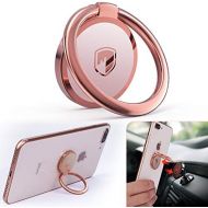 [아마존베스트]Phone Ring Holder Finger Kickstand - FITFORT 360° Rotation Metal Ring Grip for Magnetic Car Mount Compatible with All Smartphone-Rose Gold