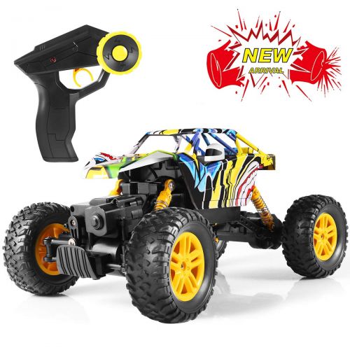  FITMAKER Remote Control Car, Graffiti RC Cars Kid Toys for Boys Girls All Terrain 4WD & Dual Motors High-Speed Telecar, 1:18 Racing Trucks Offroad Dual Motors Monster Truck, Electric Vehicl