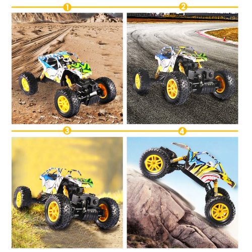  FITMAKER Remote Control Car, Graffiti RC Cars Kid Toys for Boys Girls All Terrain 4WD & Dual Motors High-Speed Telecar, 1:18 Racing Trucks Offroad Dual Motors Monster Truck, Electric Vehicl