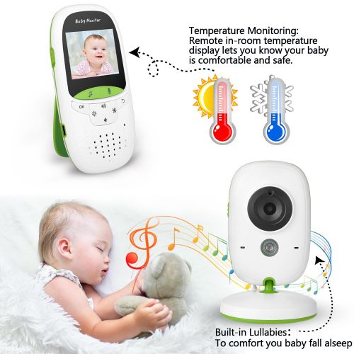  FITNATE Video Baby Monitor, Fitnate 3.5 Large LCD Screen Display Video Baby Monitor with Night Vision Camera...