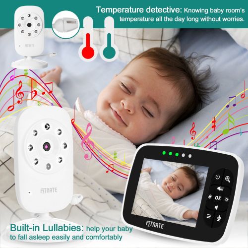  FITNATE Video Baby Monitor, Fitnate 3.5 Large LCD Screen Display Video Baby Monitor with Night Vision Camera...