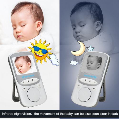  FITNATE Video Baby Monitor, Fitnate Wireless Baby Monitor with Digital Camera, Night Vision Temperature Monitoring & 2 Way Talkback System, Built-in Remote Lullabies - 2.31.5 inch Monitor