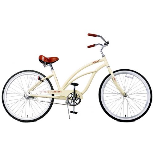  FITO Fito Marina Alloy Single 1-speed Women - Vanilla, 26 Beach Cruiser Bike Bicycle, Step-through & crank fordward design, Limted QTY Offer!