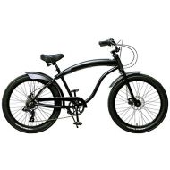 FITO Fito Mens Modena GT 2.0 Aluminum Alloy 7 Speed Beach Cruiser Bike, Black, 18/One Size
