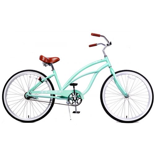  FITO Anti-Rust & Light Weight Aluminum Alloy Frame, Fito Marina Alloy 1-speed for women - Mint Green, 26 wheel Beach Cruiser Bike Bicycle