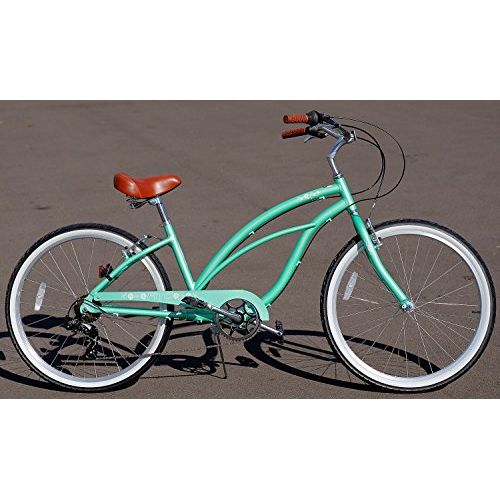  FITO Fito Marina Alloy 7-speed Women - Mint Green, 26 Beach Cruiser Bike Bicycle, Step-through & crank fordward design, Limted QTY Offer!