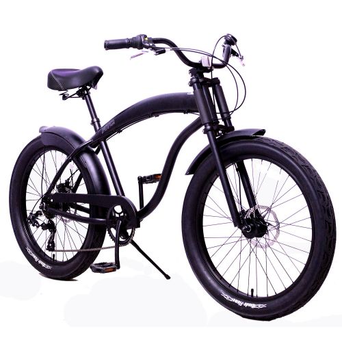  FITO Anti-Rust and Light Weight Aluminum frame Fito Modena GT-2 Alloy Shimano 7-speed Shimano disk brakes 26 mens beach cruiser bike bicycle Matte black