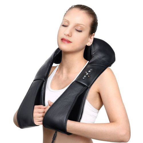  FITTOP Shiatsu Neck Massager with Heat, Bi-Directional 3D Electric Massager Deep Tissue Therapy Massager Relief Shoulder Back Leg Waist Lumbar Thigh Muscle Enjoy Massage Relaxation