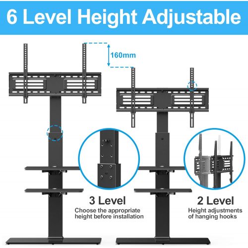  [아마존 핫딜]  [아마존핫딜]FITUEYES Universal TV Stand Base with Swivel Mount Height Adjustable for 26 to 55 Inch TV TT106001MB