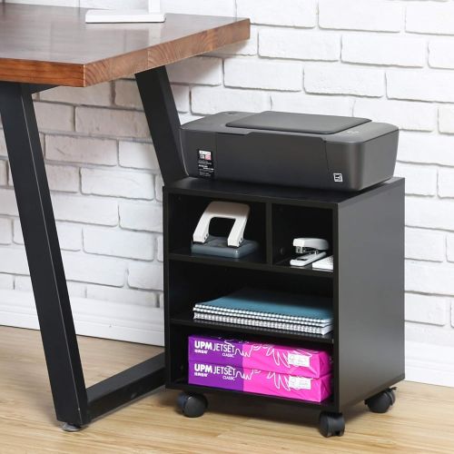  [아마존 핫딜] FITUEYES Mobile Printer Stand with Organizing Storage Adjustable Work Cart with Wheels PS404001WB