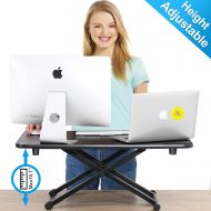 [아마존 핫딜] FITUEYES Height Adjustable Standing Desk Gas Spring Riser Desk Converter for Dual Monitor Sit to Stand in Seconds FSD108001MB