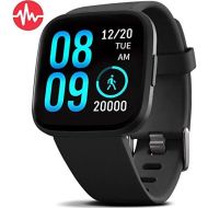 [아마존 핫딜] FITVII Health & Fitness Smart Watch with Blood Pressure Heart Rate Monitor, ip68 Waterproof Bluetooth Smartwatch for Android iOS Phone,Sleep Tracking Calorie Counter,Pedometer Stop