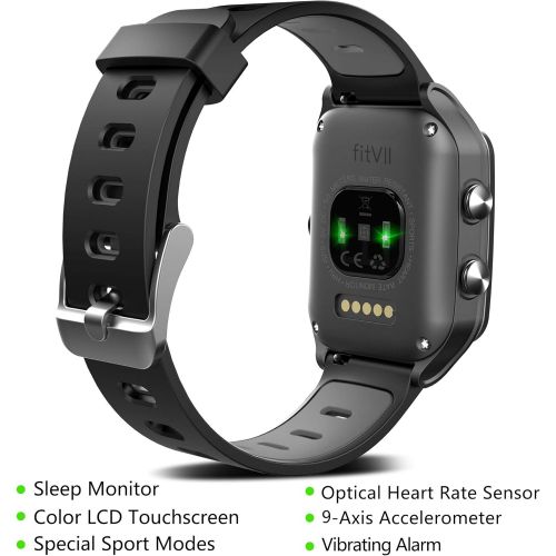  [아마존베스트]FITVII GPS Smartwatch with 17 Sports Mode Activity Tracker IP68 Waterproof Swimming Touch Screen Watches, Heart Rate Monitor Sleep Trackers with Pedometer Step Calories Counter for