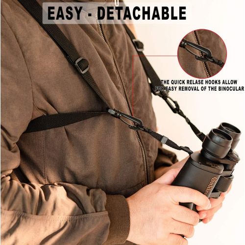  [아마존베스트]FITWICK Binocular Harness Straps Durable Hunting, Heavy Duty, Can Adjustable, Bino Harness Fits Most Camera and Binocular