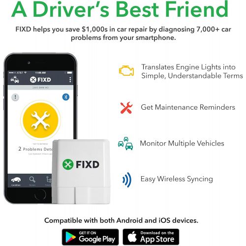  FIXD OBD2 Professional Bluetooth Scan Tool & Code Reader for iPhone and Android